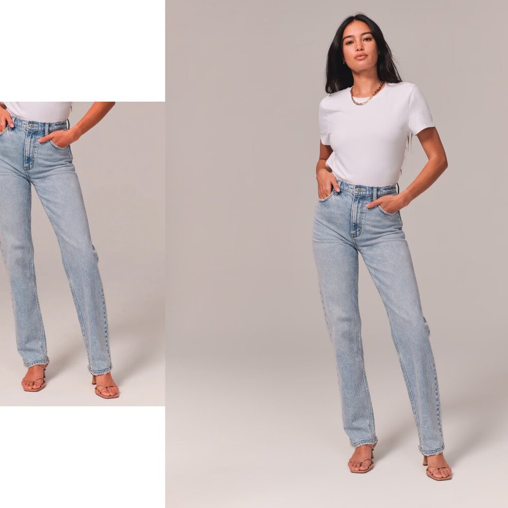 ABERCROMBIE & FITCH the 90s straight ultra high rise jeans (0R/25)